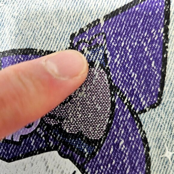 Sanrio Kuromi Butterfly Garden High Rise Mom Jeans Sz 15 Light Blue Wash Cotton - Picture 14 of 14